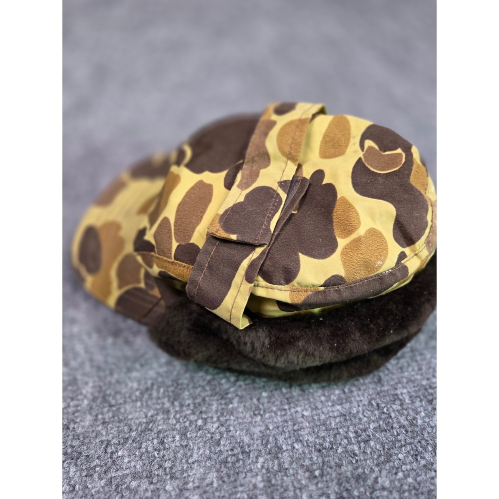 Vintage Waterproof Thinsulate Hunting Cap Mens Large Camo Hat Ear Flaps USA Made - Picture 3 of 8